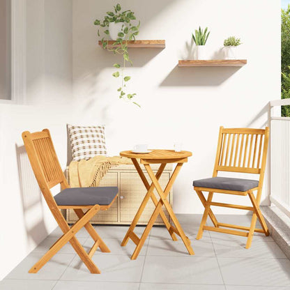 Sedia pieghevole 2 pcs Marrone Legno massello di acacia