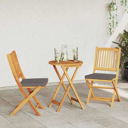 Sedia pieghevole 2 pcs Marrone Legno massello di acacia