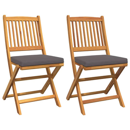 Sedia pieghevole 2 pcs Marrone Legno massello di acacia