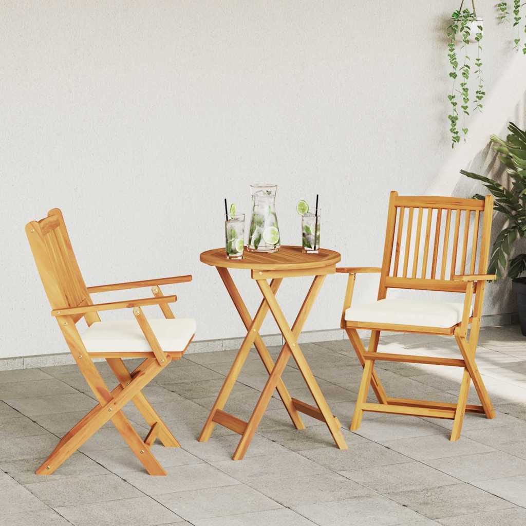 Sedia pieghevole 2 pcs Marrone Legno massello di acacia