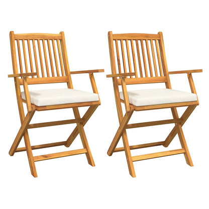 Sedia pieghevole 2 pcs Marrone Legno massello di acacia