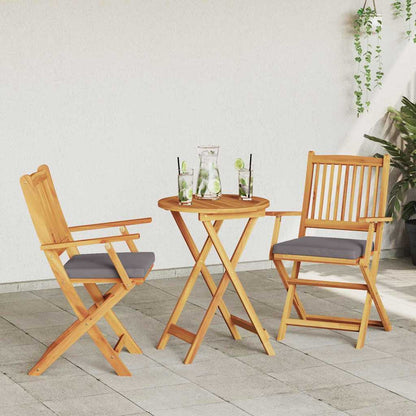 Sedia pieghevole 2 pcs Marrone Legno massello di acacia