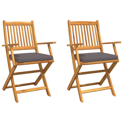 Sedia pieghevole 2 pcs Marrone Legno massello di acacia