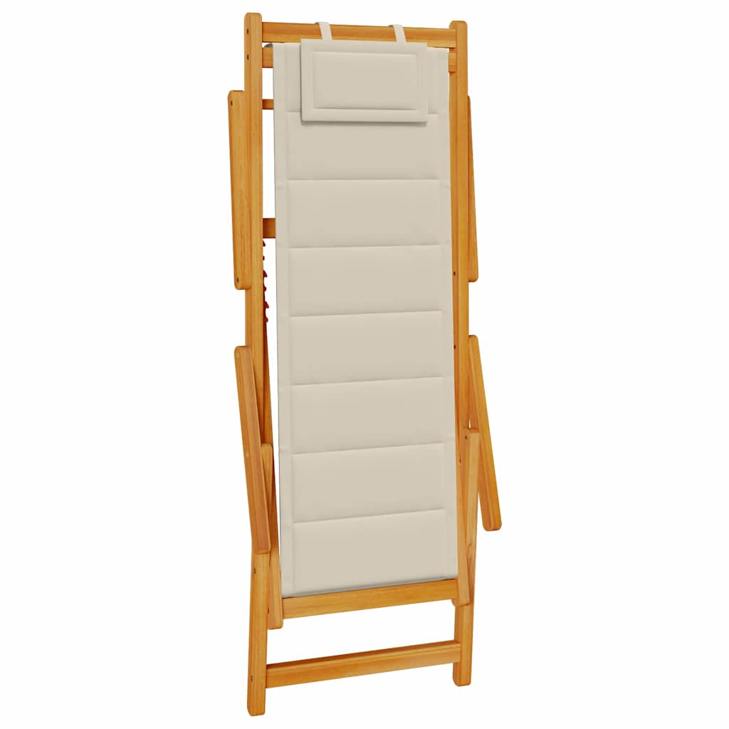 Sedia da spiaggia 2 pcs Marrone x Legno massello di acacia