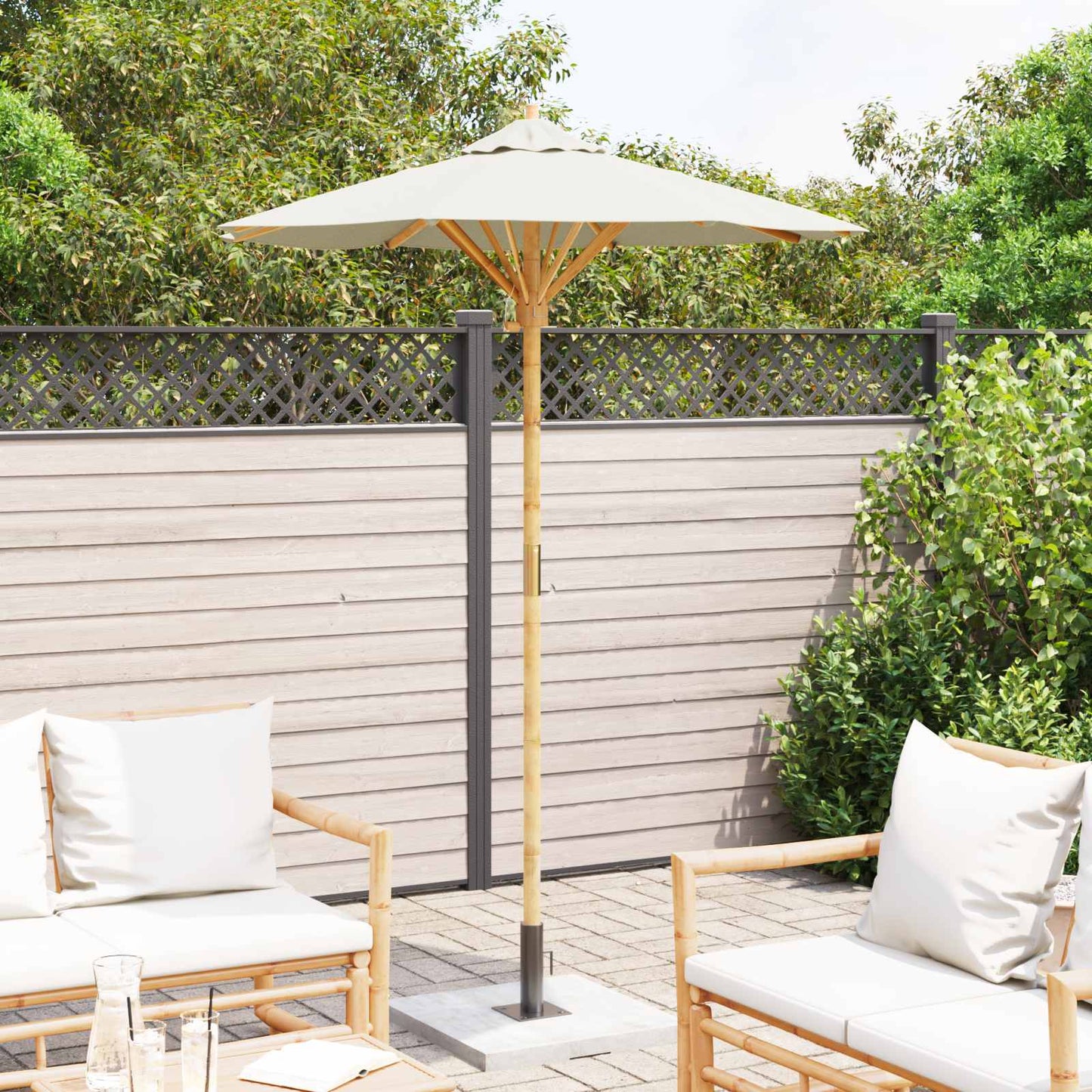 Ombrello da giardino Bianco Crema Ã˜ 270 x 260 cm BambÃ¹