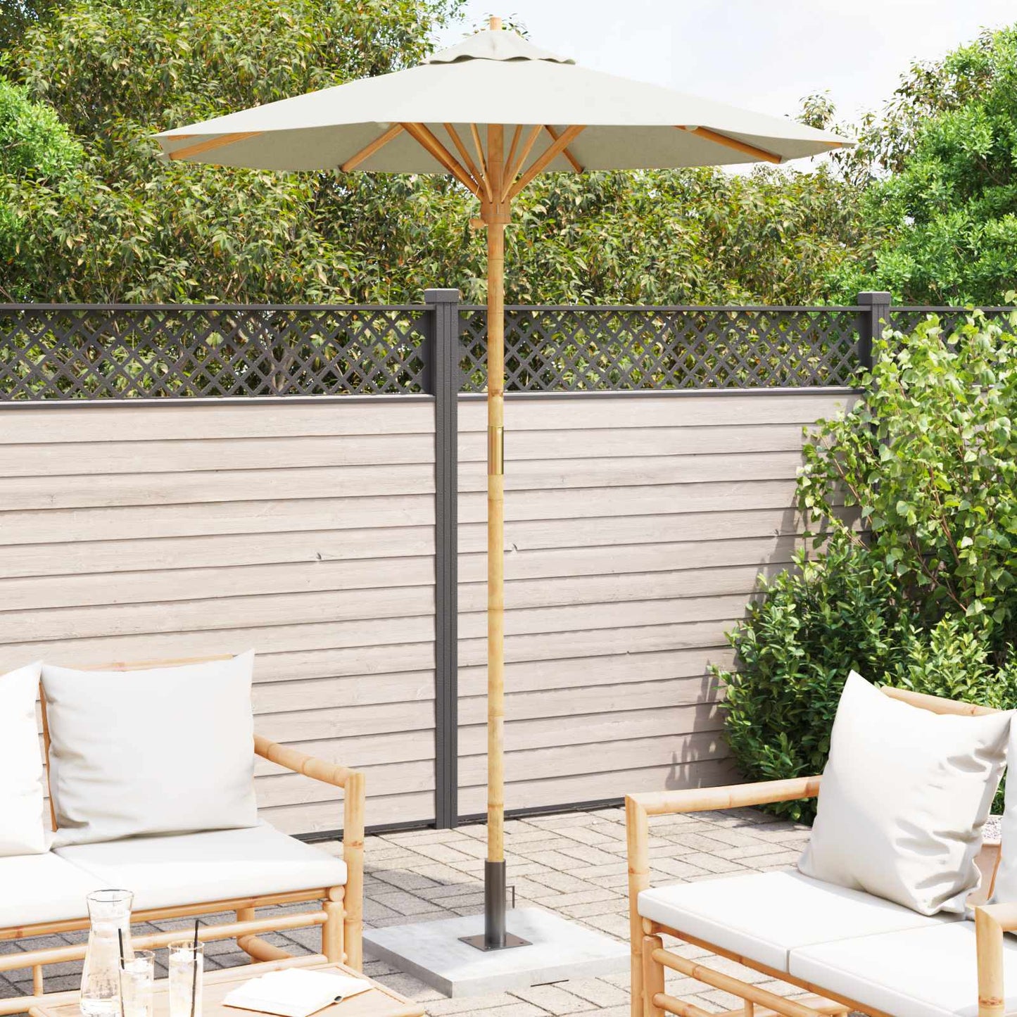 Ombrello da giardino Bianco Crema Ã˜ 270 x 260 cm BambÃ¹