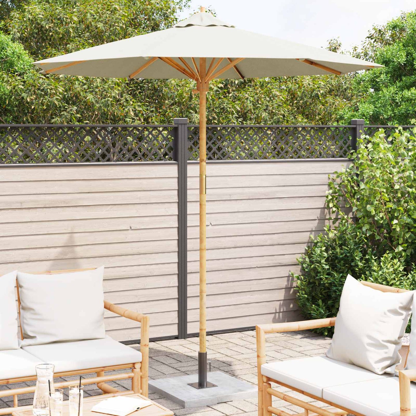 Ombrello da giardino Bianco Crema Ã˜ 270 x 260 cm BambÃ¹