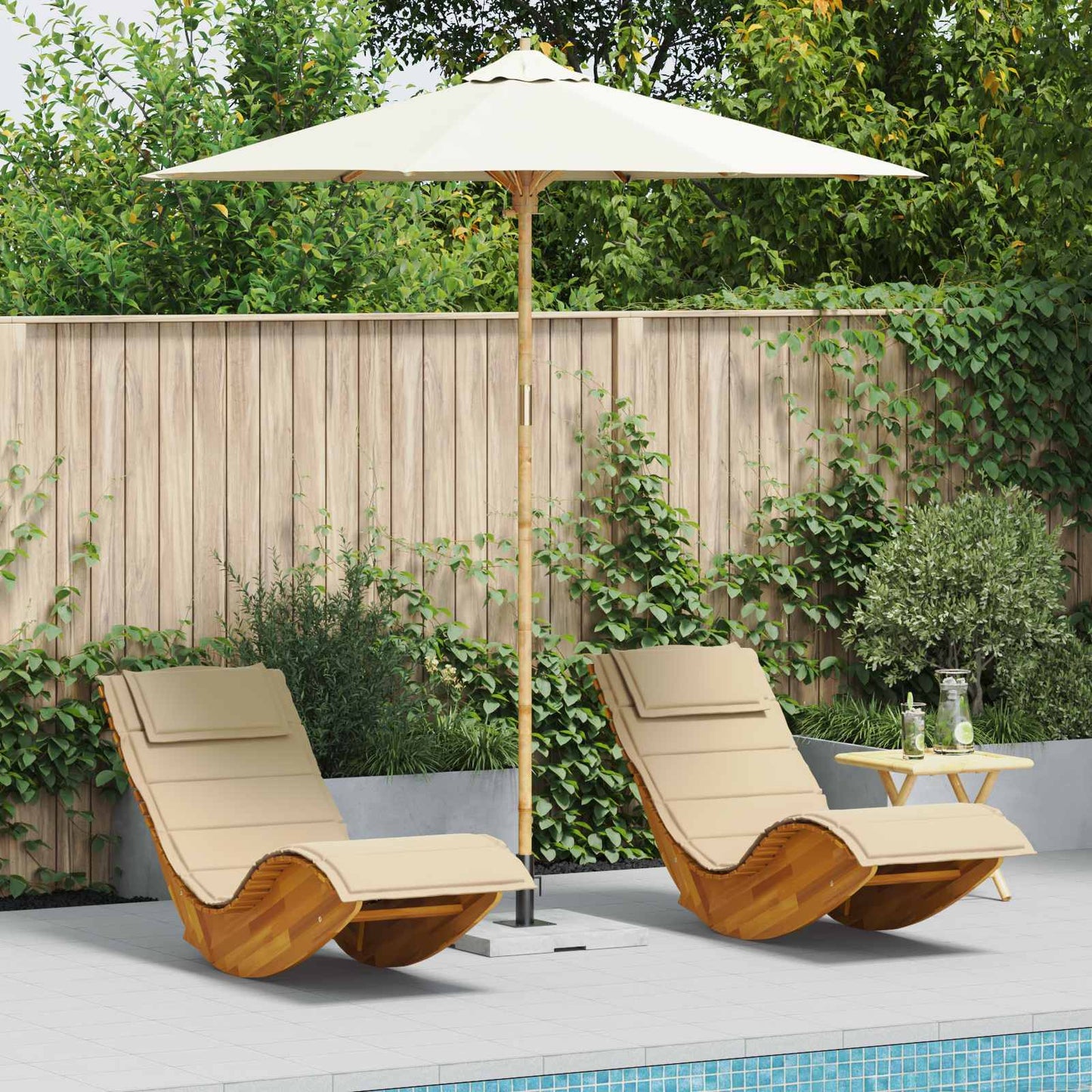 Ombrello da giardino Bianco Crema Ã˜ 270 x 260 cm BambÃ¹