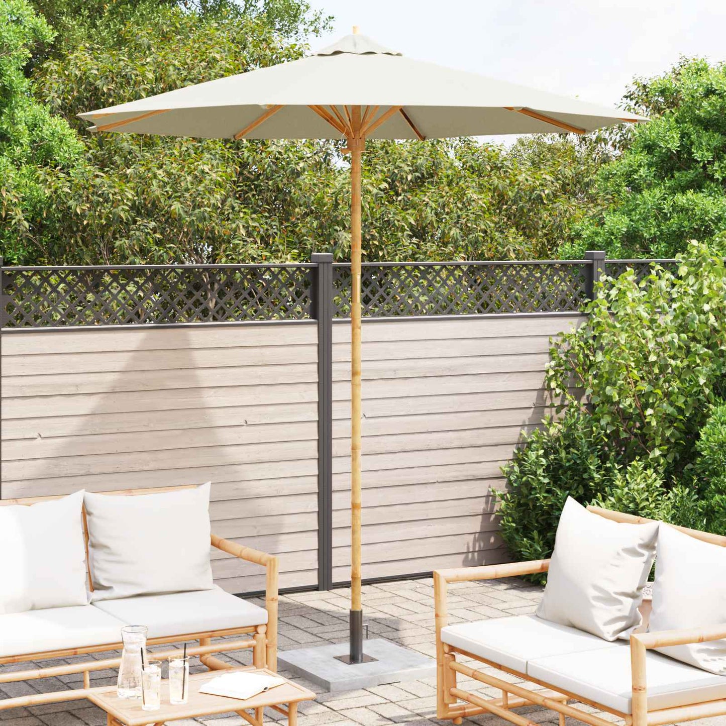Ombrello da giardino Bianco Crema Ã˜ 270 x 260 cm BambÃ¹