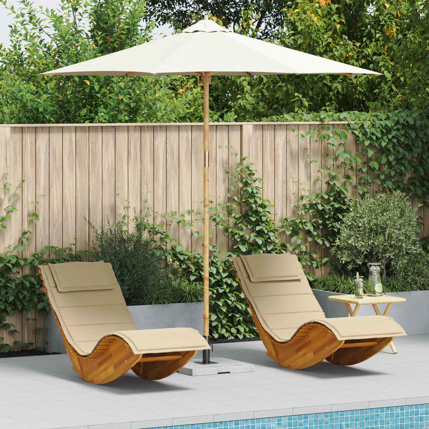 Ombrello da giardino Bianco Crema Ã˜ 270 x 260 cm BambÃ¹