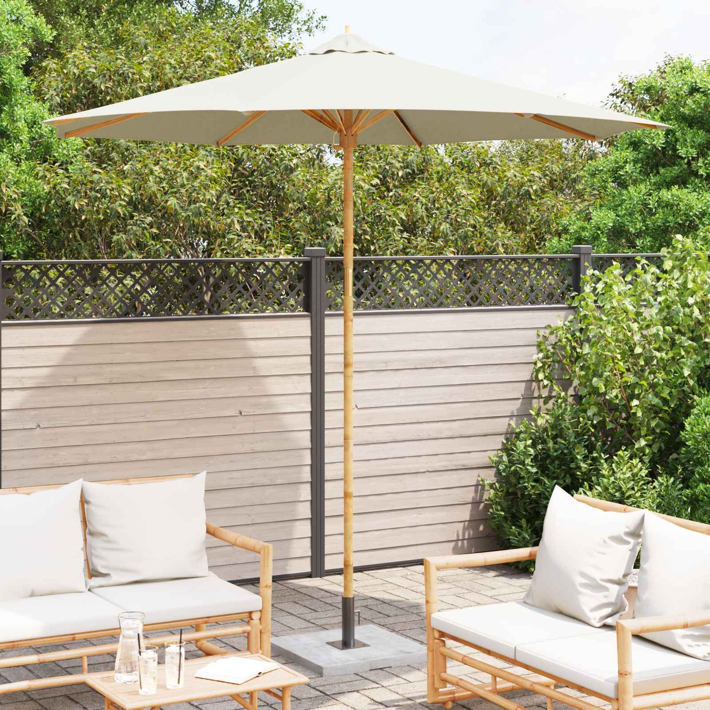 Ombrello da giardino Bianco Crema Ã˜ 270 x 260 cm BambÃ¹