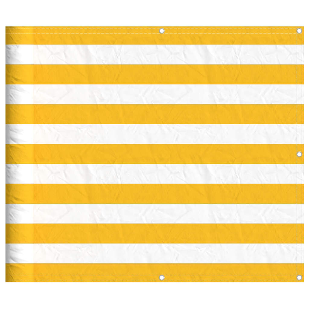Paravento per Balcone Striscia Gialla e Bianca 90x700 cm