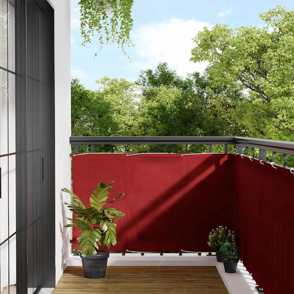 Paravento da Balcone Rosso 90x1000 cm 100% Poliestere Oxford