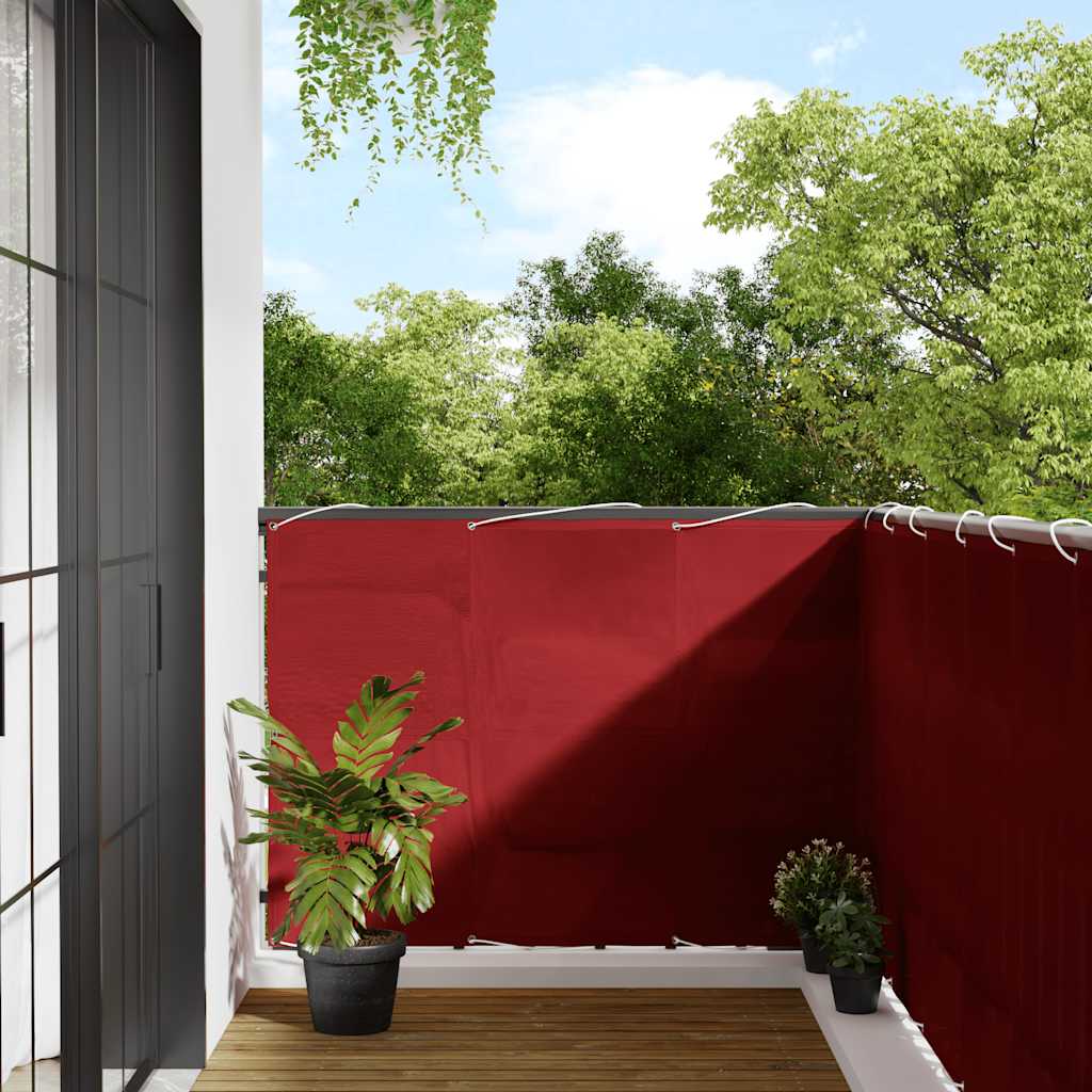 Paravento da Balcone Rosso 120x700 cm 100% Poliestere Oxford