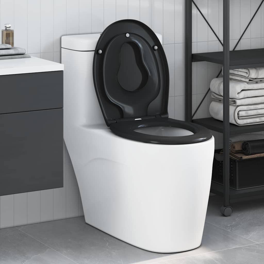Sedile del WC Nero 47 x 37 x 4 cm Duroplast
