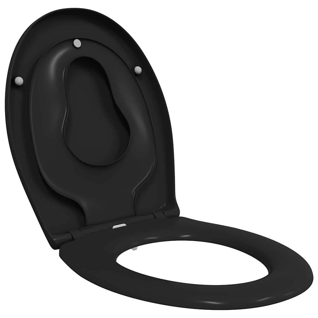 Sedile del WC Nero 47 x 37 x 4 cm Duroplast