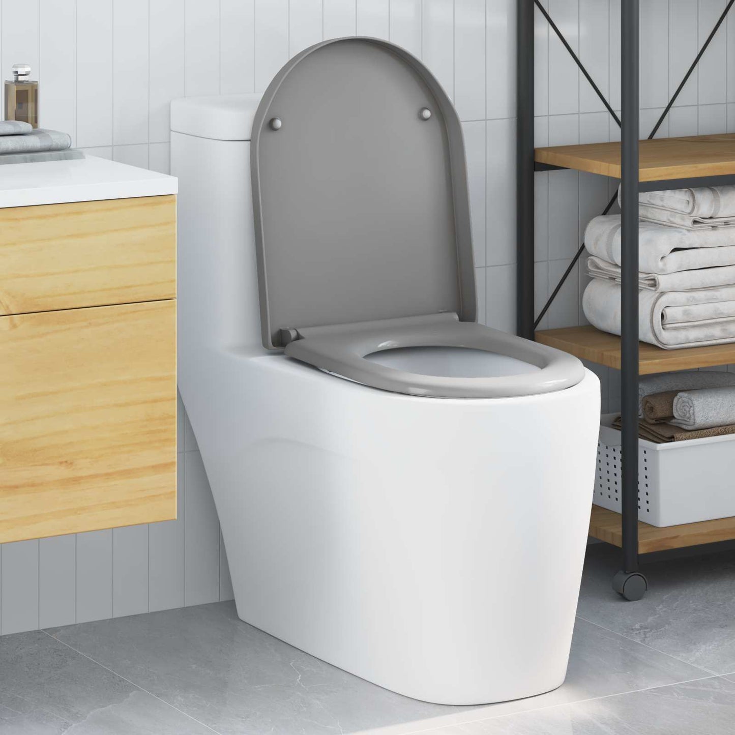 Sedile del WC Grigio 49 x 36 x 4 cm Duroplast