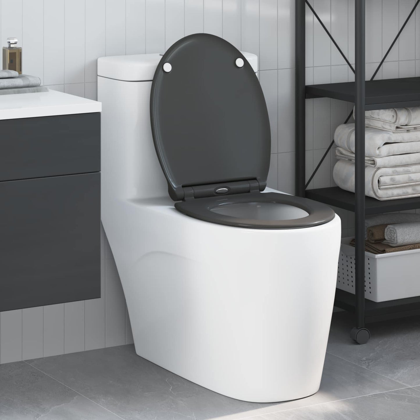 Sedile del WC Antracite 47 x 37,5 x 3,8 cm Duroplast