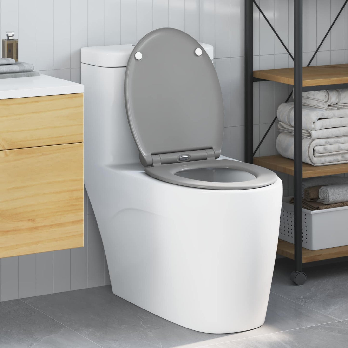 Sedile del WC Grigio 47 x 37,5 x 3,8 cm Duroplast