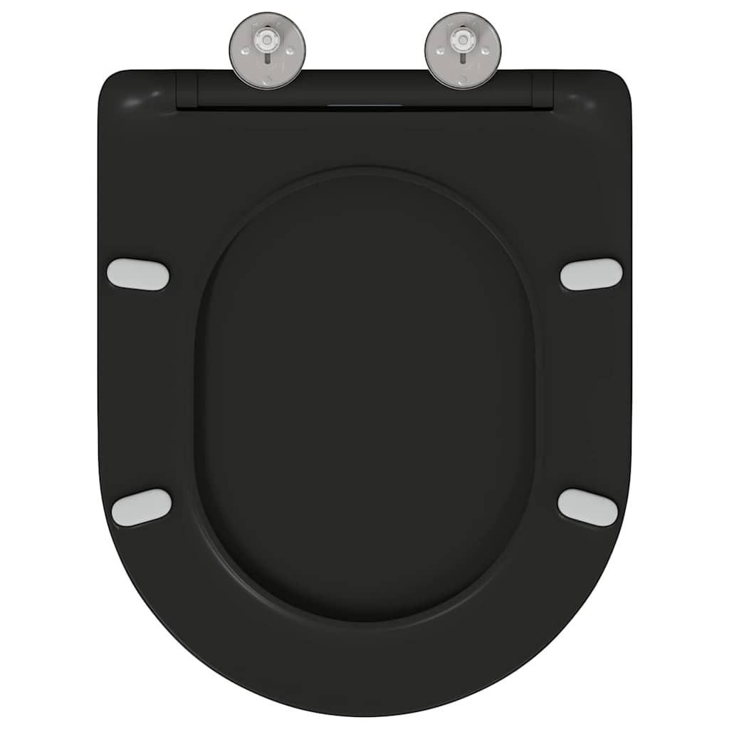 Sedile del WC Nero 47 x 36 x 3,4 cm Duroplast
