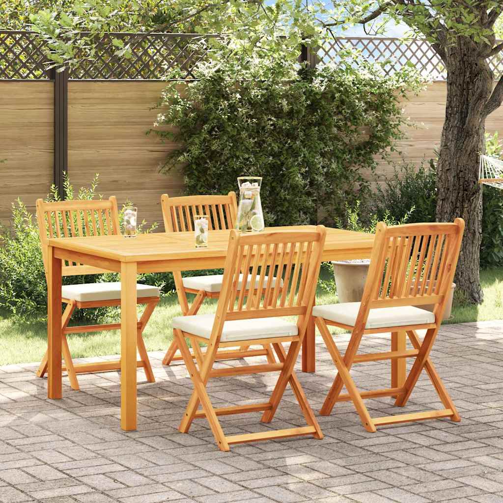 Sedia pieghevole con cuscino 4 pcs Bianco 49 x 57.5 x 92cm