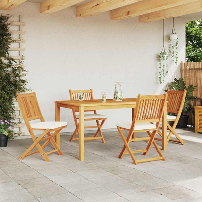 Sedia pieghevole con cuscino 4 pcs Bianco 49 x 57.5 x 92cm