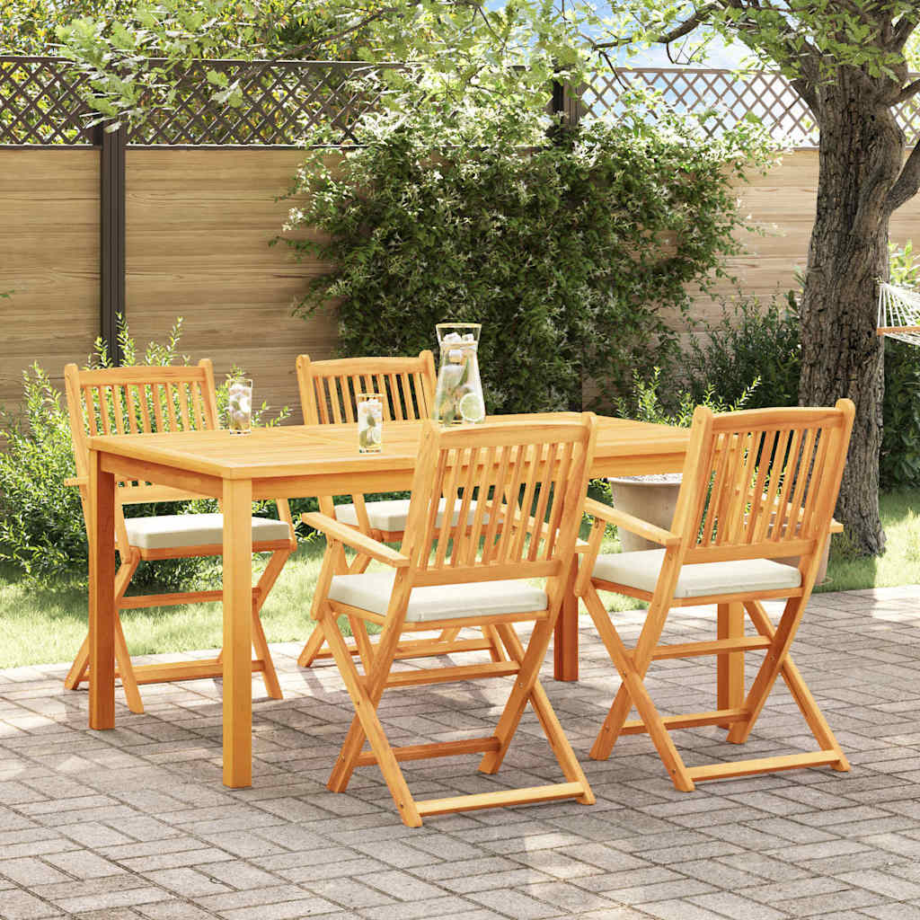Sedia pieghevole con cuscino 4 pcs Bianco 49 x 57.5 x 92cm