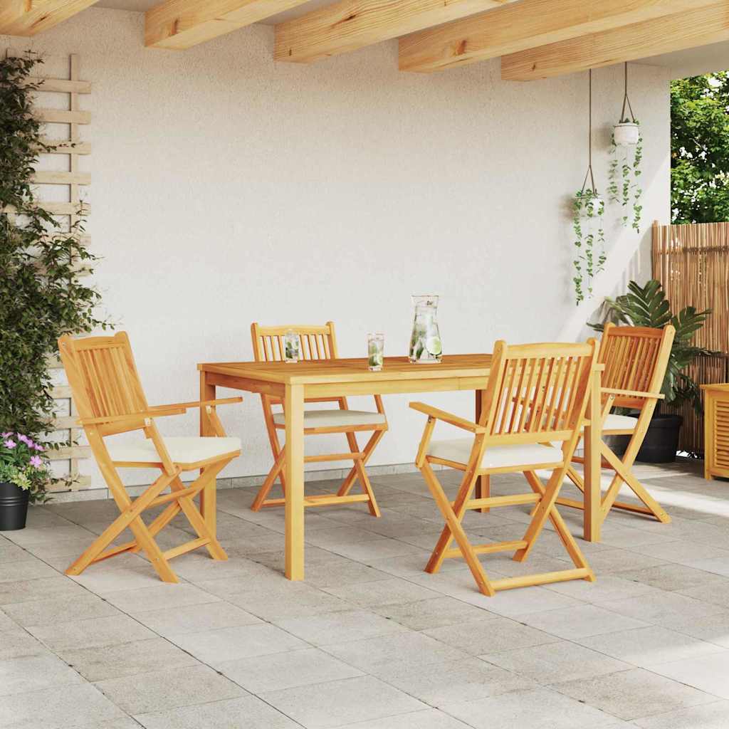 Sedia pieghevole con cuscino 4 pcs Bianco 49 x 57.5 x 92cm