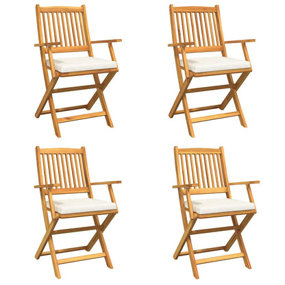 Sedia pieghevole con cuscino 4 pcs Bianco 49 x 57.5 x 92cm