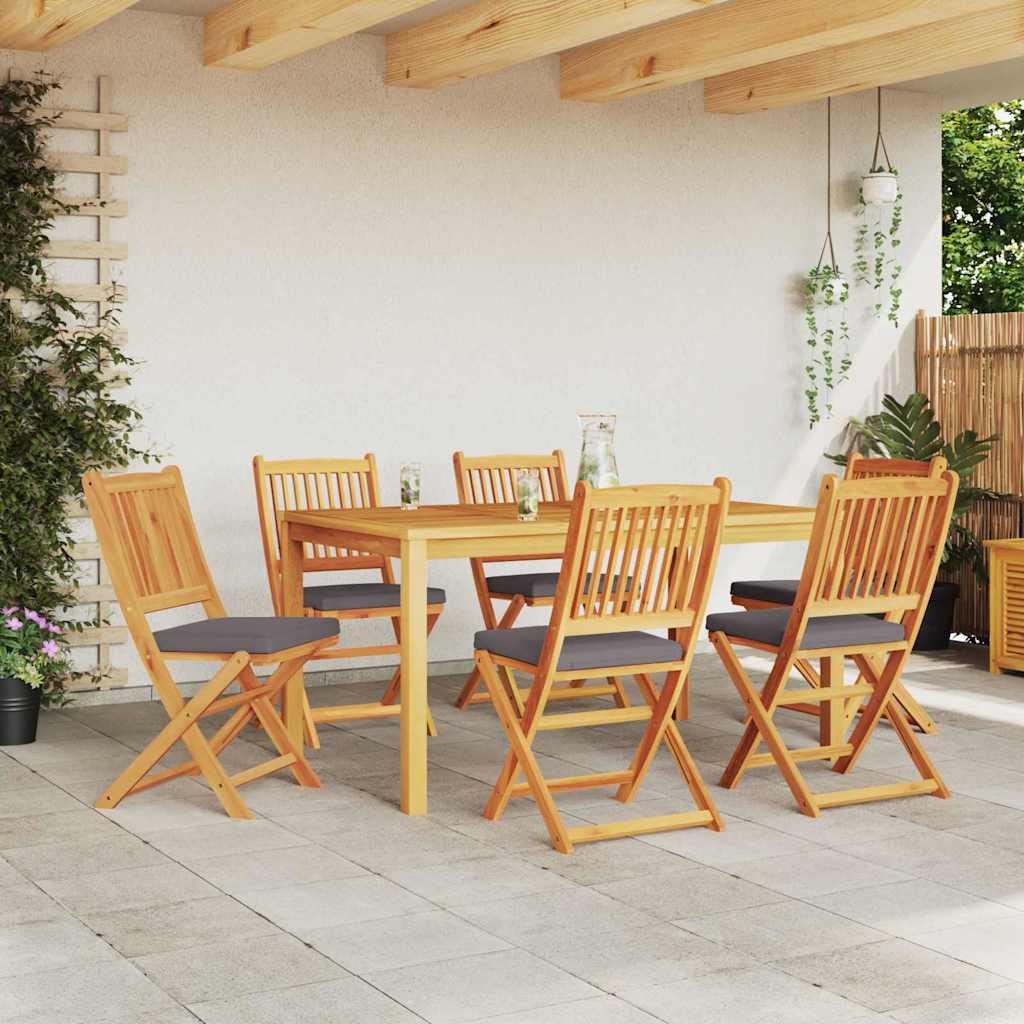 Sedia pieghevole con cuscino 6 pcs Grigio 49 x 57.5 x 92cm