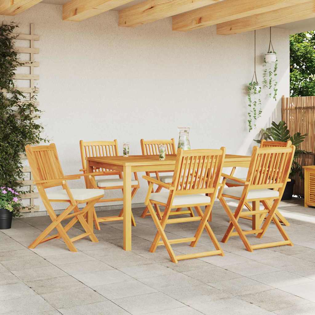 Sedia pieghevole con cuscino 6 pcs Bianco 49 x 57.5 x 92cm