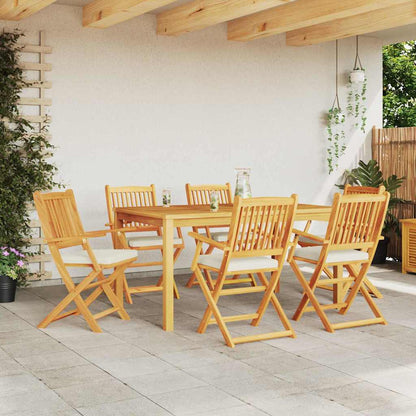 Sedia pieghevole con cuscino 6 pcs Bianco 49 x 57.5 x 92cm