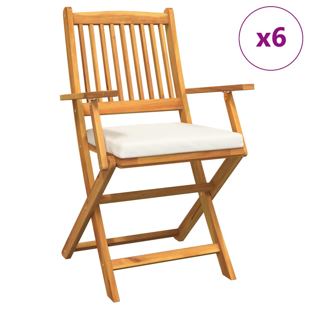 Sedia pieghevole con cuscino 6 pcs Bianco 49 x 57.5 x 92cm