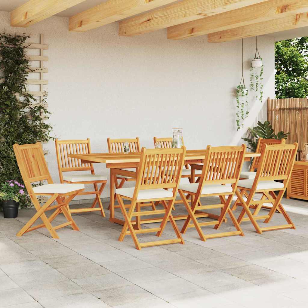 Sedia pieghevole con cuscino 8 pcs Bianco 49 x 57.5 x 92cm