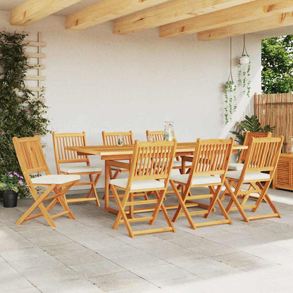 Sedia pieghevole con cuscino 8 pcs Bianco 49 x 57.5 x 92cm