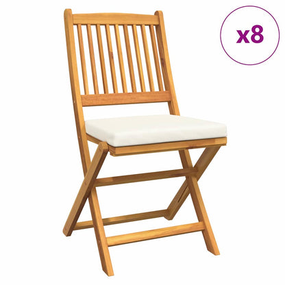 Sedia pieghevole con cuscino 8 pcs Bianco 49 x 57.5 x 92cm