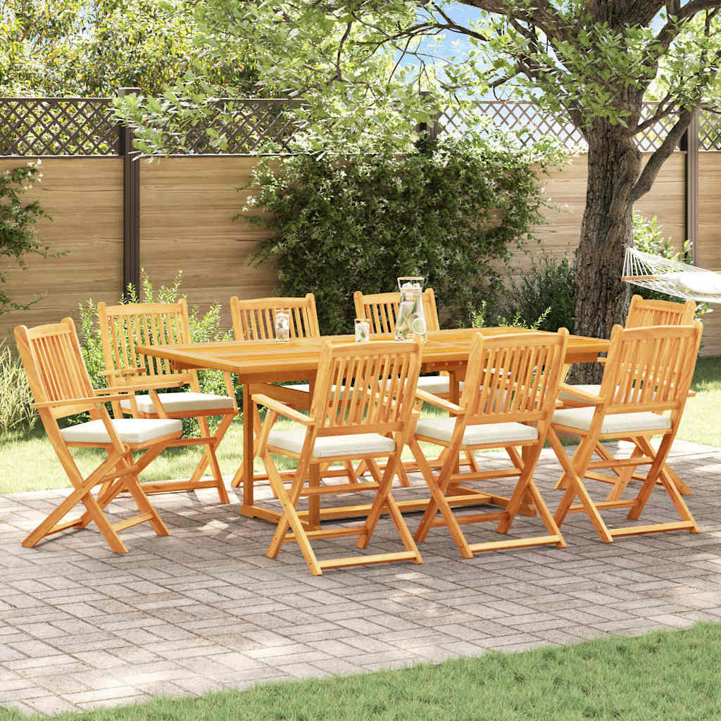 Sedia pieghevole con cuscino 8 pcs Bianco 49 x 57.5 x 92cm