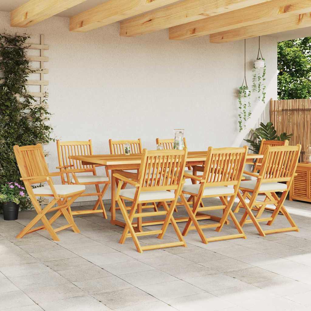 Sedia pieghevole con cuscino 8 pcs Bianco 49 x 57.5 x 92cm