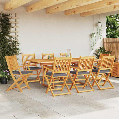 Sedia pieghevole con cuscino 8 pcs Grigio 49 x 57.5 x 92cm