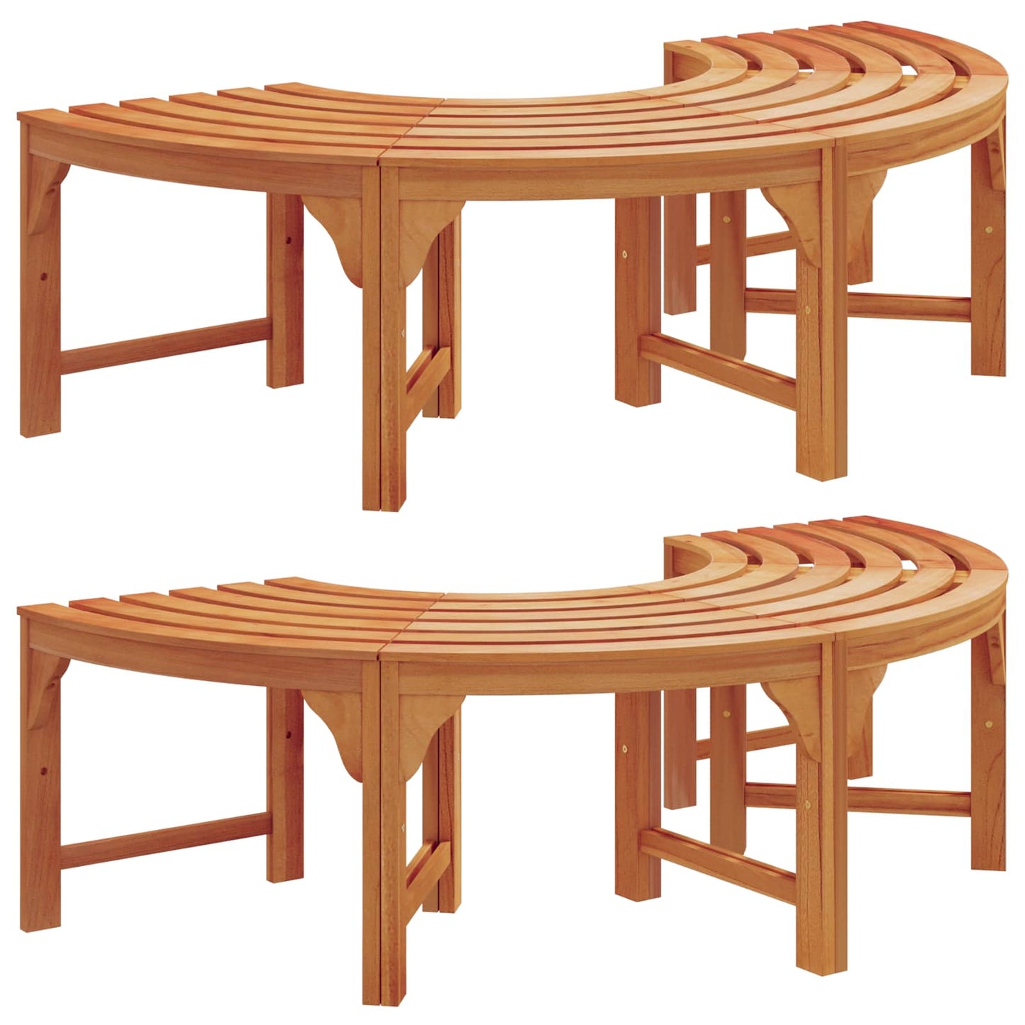 Panchina per Alberi 2 pcs Naturale 160 x 80 x 45cm