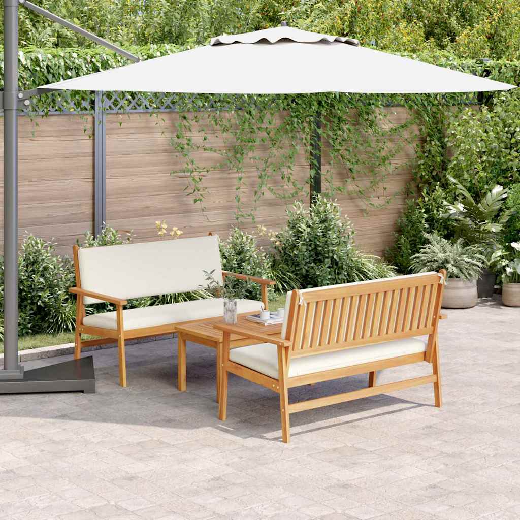 Set Divano da Giardino 3 pcs Marrone 120 x 65,5 x 79 cm