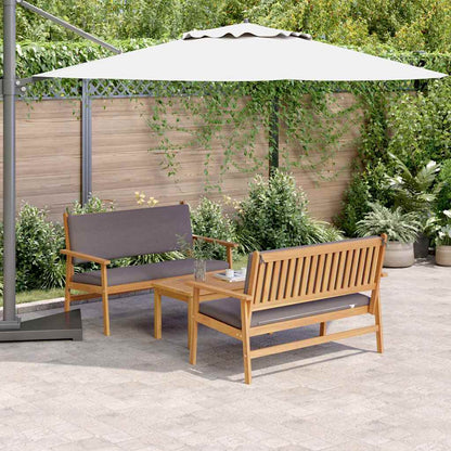 Set Divano da Giardino 3 pcs Marrone 120 x 65,5 x 79 cm