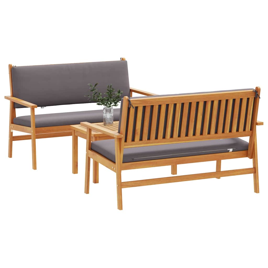 Set Divano da Giardino 3 pcs Marrone 120 x 65,5 x 79 cm