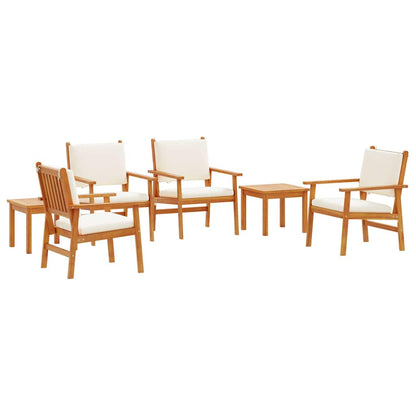 Set Divano da Giardino 6 pcs Marrone Legno di Acacia Massello