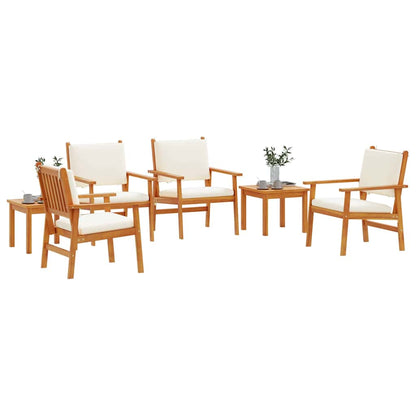 Set Divano da Giardino 6 pcs Marrone Legno di Acacia Massello