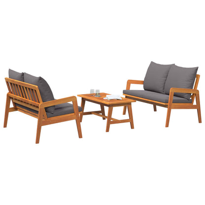 Set bistrot con cuscino 3 pcs Marrone Legno di Acacia Massello