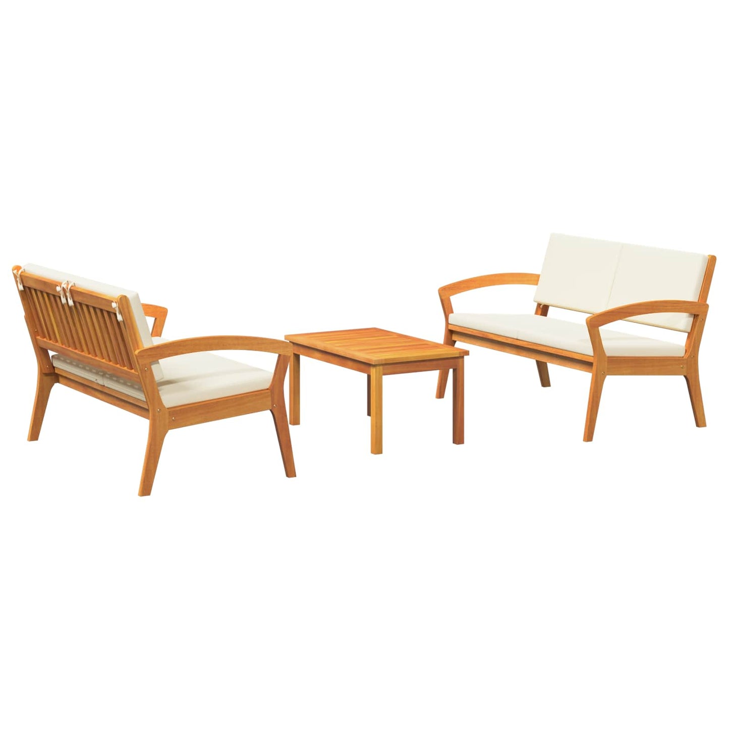 Set bistrot con cuscino 3 pcs Marrone Poliestere