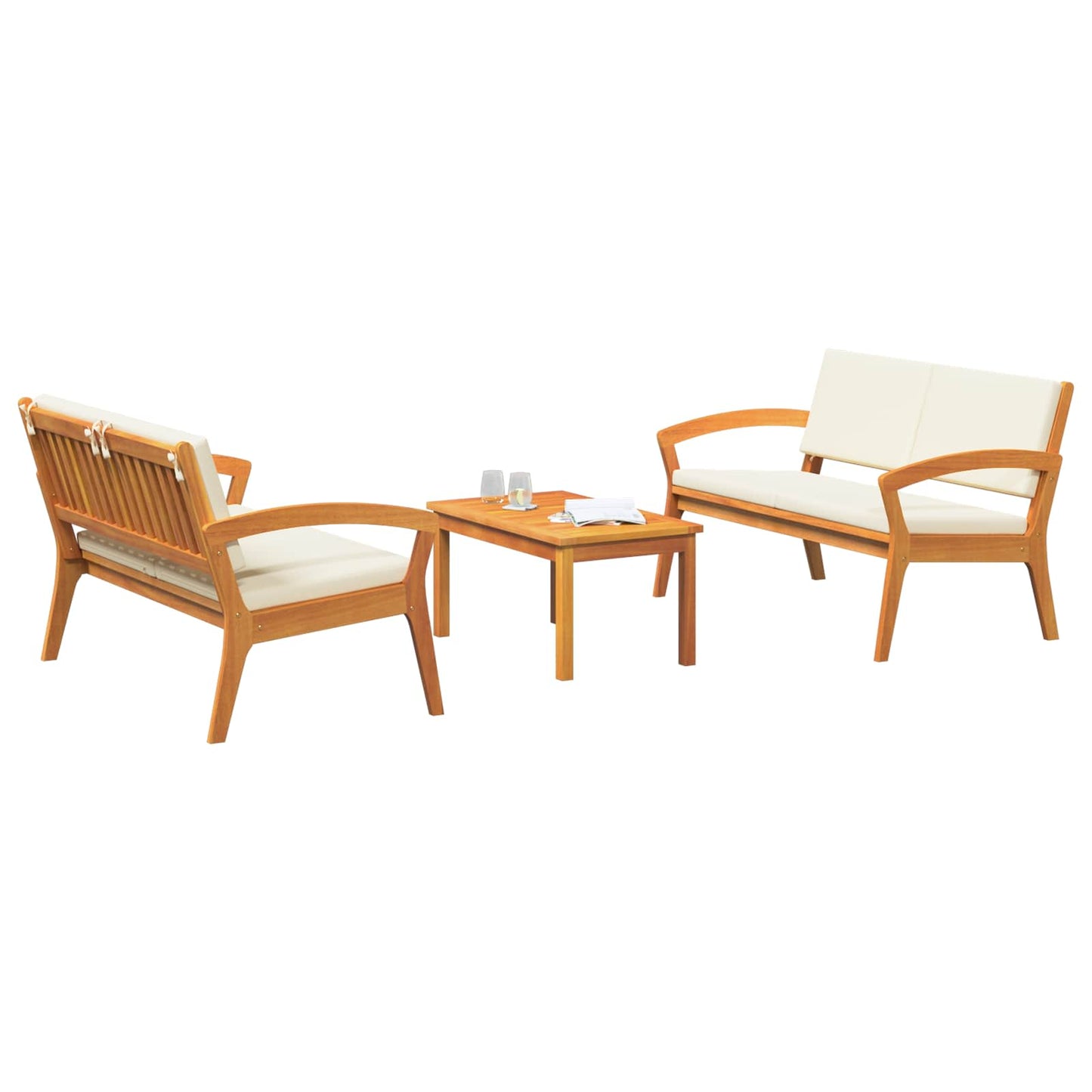 Set bistrot con cuscino 3 pcs Marrone Poliestere