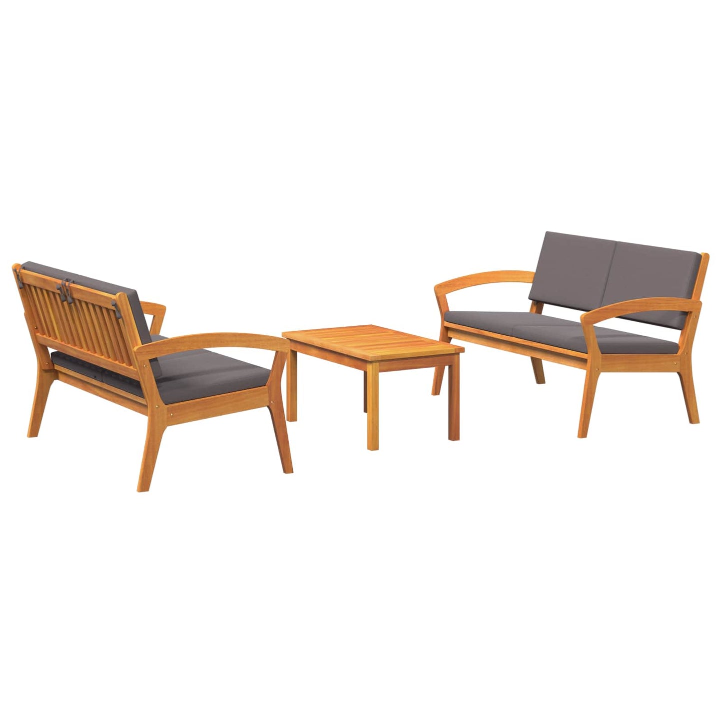 Set bistrot con cuscino 3 pcs Marrone Poliestere