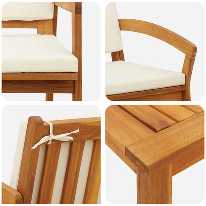 Set bistrot con cuscino 5 pcs Marrone Poliestere